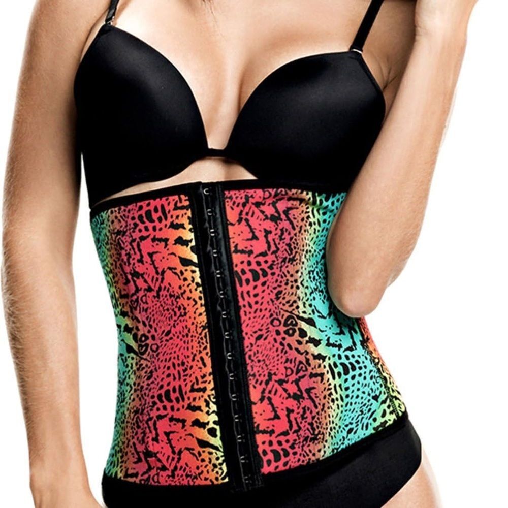 TrueShapers Waist Training Cinch Corset Colorful Animal Print Plus Size 2XL